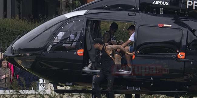 Neymar helikopterle idmana geldi