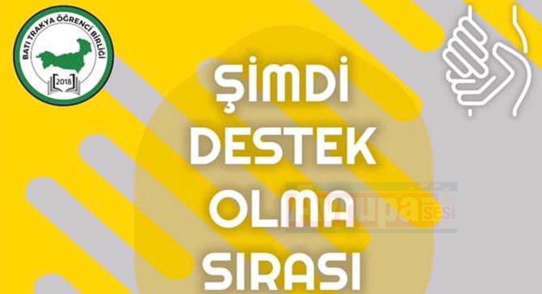 Batı Trakya Öğrenci Derneği’nden “Milli Dayanışma Kampanyası”na destek  