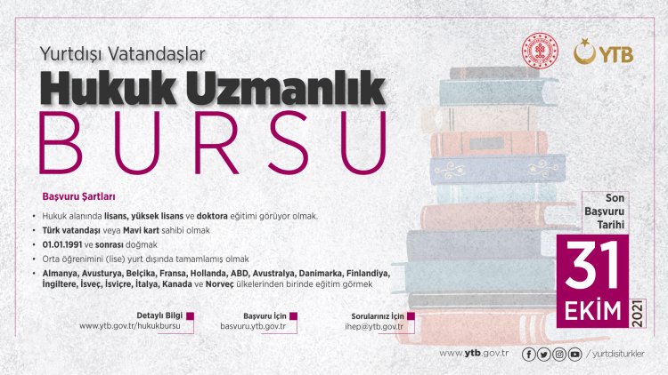  YTB, yurt dışında hukuk okuyan Türk öğrencilere burs imkanı
