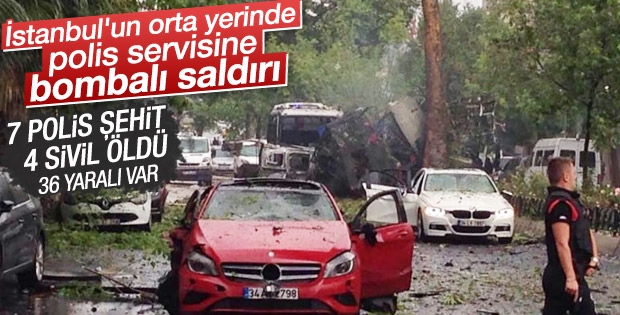 İstanbul Vezneciler'de polise bombalı araçla saldırı